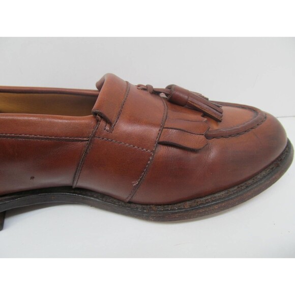 Allen Edmonds Newport Brown Leather Full Strap Tassel Loafers Mens Size 9 D main image 4